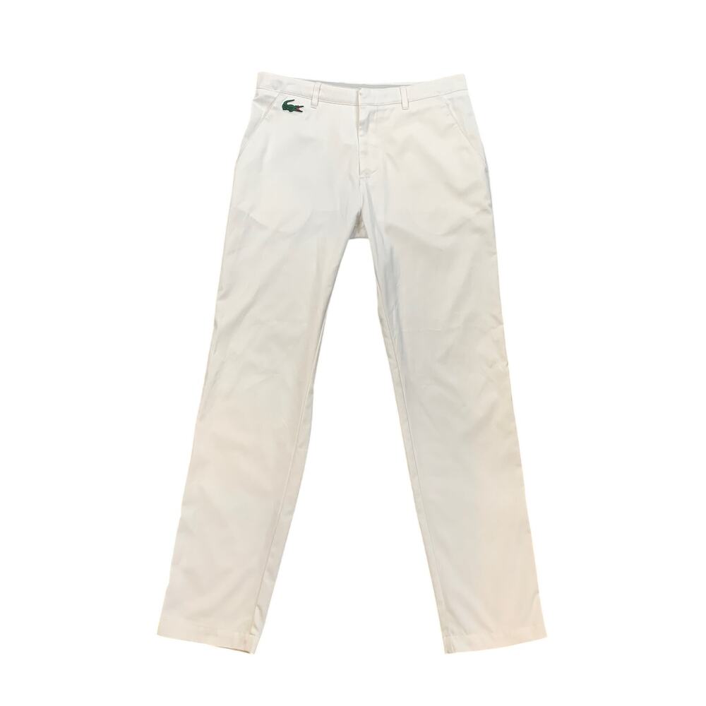 Lacoste Sport Pants Mens 32 White Regular Fit Lightweight Golf Golfing Chino